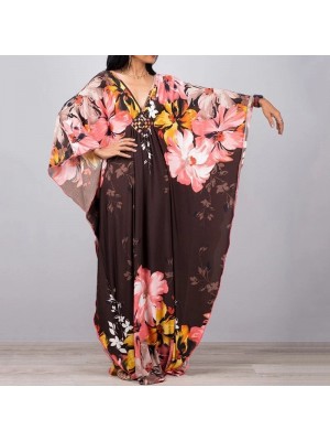 Vestito Lungo Copricostume Caftano Donna Maxi Dress Woman Kaftan COV0080B